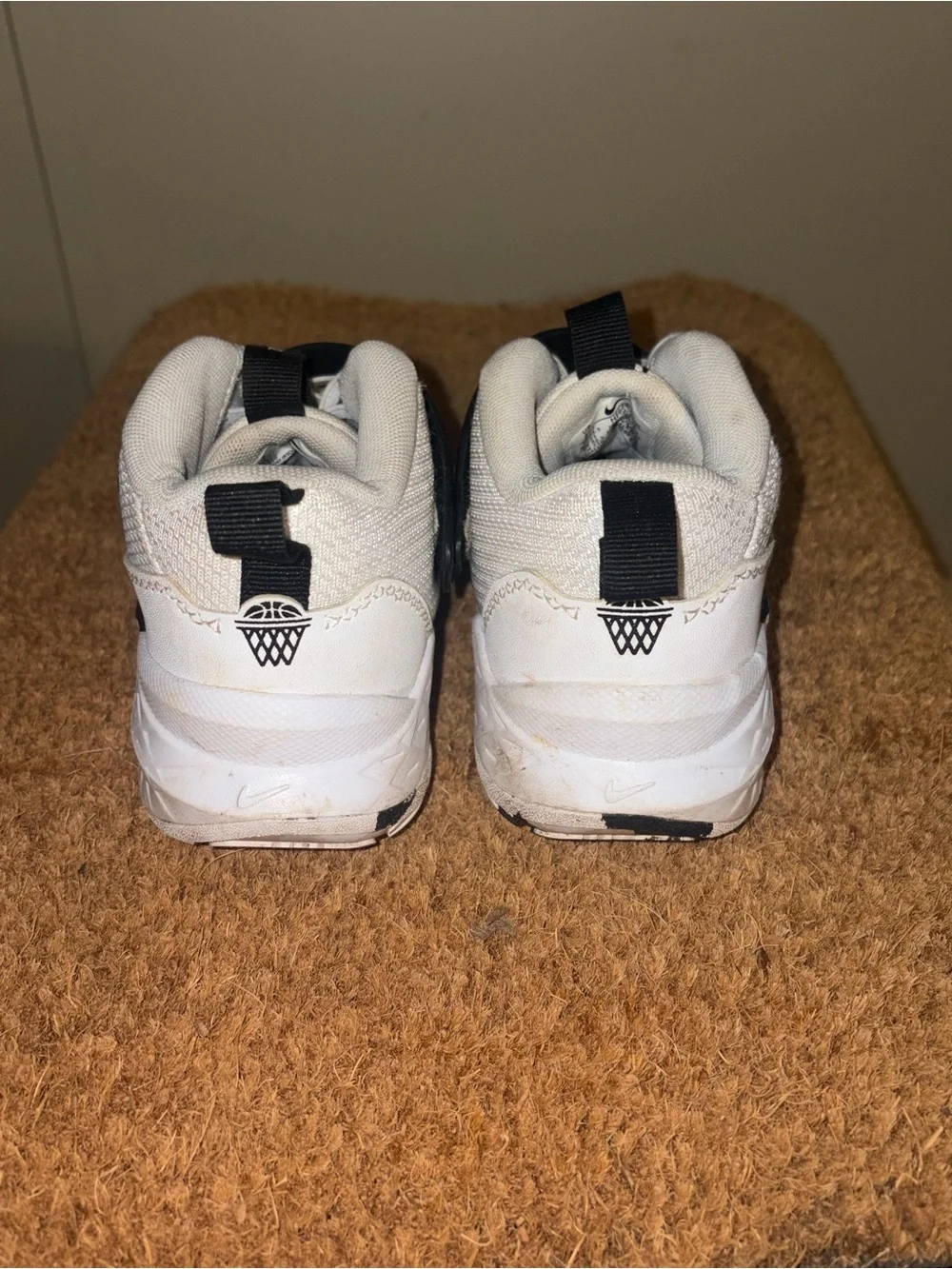 Nike Kids White and Black Slip-On Basketball Sneakers